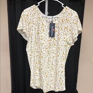 Women's Floral White Top PTP 23